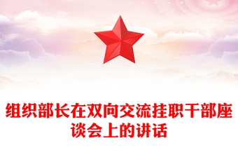组织部长在双向交流挂职干部座谈会上的讲话
