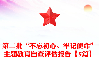第二批“不忘初心、牢记使命”主题教育自查评估报告【5篇】