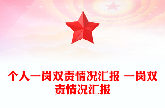 个人一岗双责情况汇报 一岗双责情况汇报