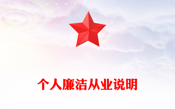 个人廉洁从业说明