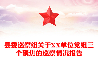 县委巡察组关于XX单位党组三个聚焦的巡察情况报告