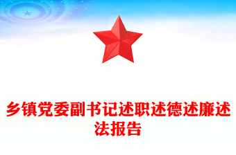 乡镇党委副书记述职述德述廉述法报告