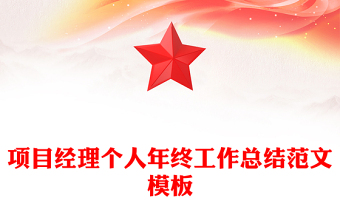 项目经理个人年终工作总结范文模板