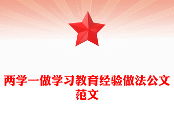 两学一做学习教育经验做法公文范文