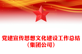 党建宣传思想文化建设工作总结（集团公司）