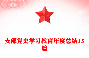 支部党史学习教育年度总结15篇