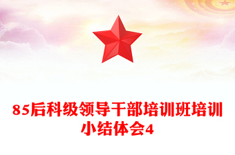 85后科级领导干部培训班培训小结体会4