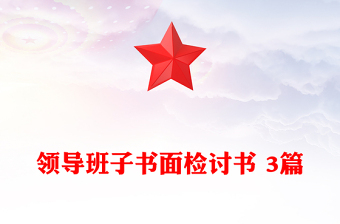 领导班子书面检讨书 3篇
