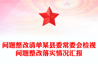 问题整改清单某县委常委会检视问题整改落实情况汇报