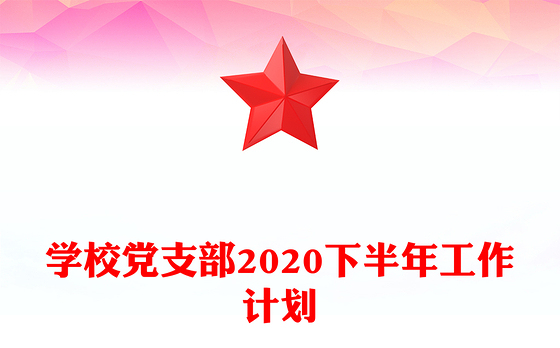 学校党支部2020下半年工作计划