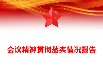 会议精神贯彻落实情况报告