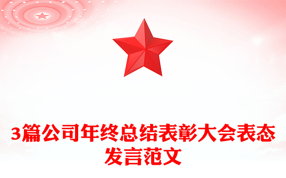 3篇公司年终总结表彰大会表态发言范文