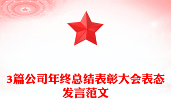 3篇公司年终总结表彰大会表态发言范文