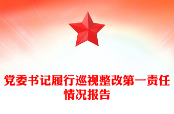 党委书记履行巡视整改第一责任情况报告