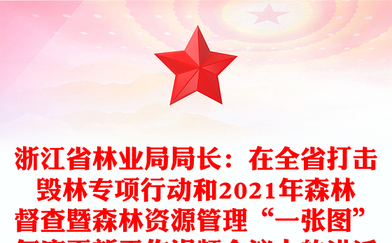 浙江省林业局局长：在全省打击毁林专项行动和2021年森林督查暨森林资源管理“一张图”年度更新工作视频会议上的讲话