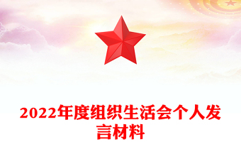 2022年度组织生活会个人发言材料