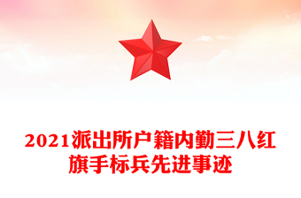 2021派出所户籍内勤三八红旗手标兵先进事迹