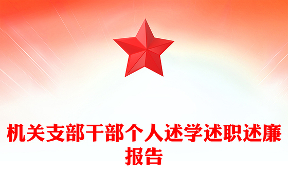 机关支部干部个人述学述职述廉报告