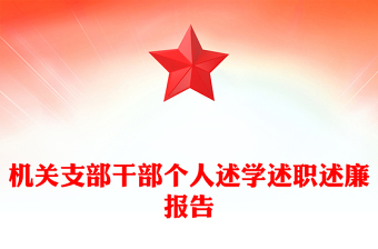 机关支部干部个人述学述职述廉报告