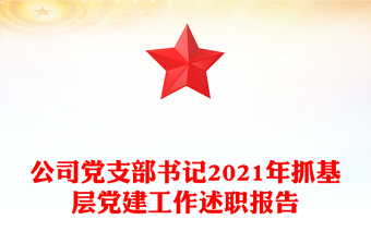 公司党支部书记2021年抓基层党建工作述职报告