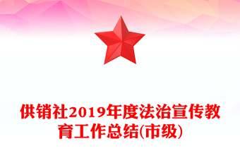 供销社2019年度法治宣传教育工作总结(市级)
