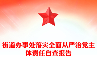 街道办事处落实全面从严治党主体责任自查报告