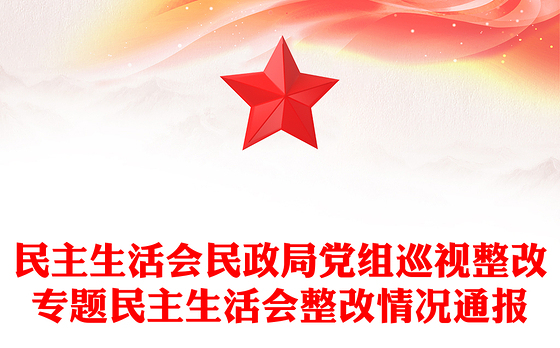民主生活会民政局党组巡视整改专题民主生活会整改情况通报