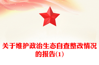 关于维护政治生态自查整改情况的报告(1)