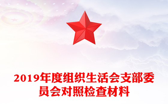 2019年度组织生活会支部委员会对照检查材料