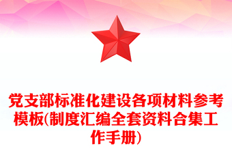 党支部标准化建设各项材料参考模板(制度汇编全套资料合集工作手册)