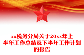 xx税务分局关于20xx年上半年工作总结及下半年工作计划的报告