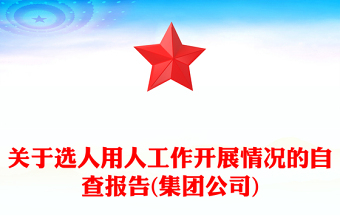 关于选人用人工作开展情况的自查报告(集团公司)
