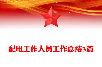 配电工作人员工作总结3篇