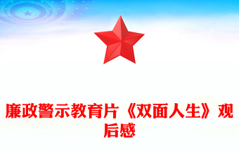 廉政警示教育片《双面人生》观后感