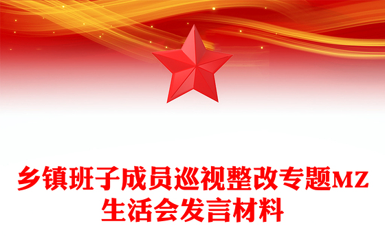 乡镇班子成员巡视整改专题MZ生活会发言材料
