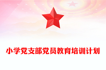 小学党支部党员教育培训计划