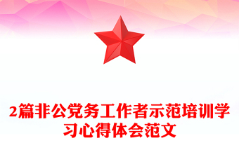 2021年2篇非公党务工作者示范培训学习心得体会范文