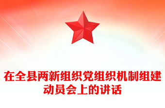 在全县两新组织党组织机制组建动员会上的讲话