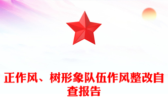 正作风、树形象队伍作风整改自查报告