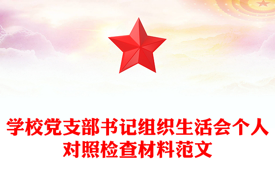 2021年学校党支部书记组织生活会个人对照检查材料范文