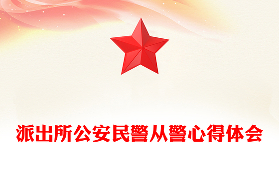 派出所公安民警从警心得体会