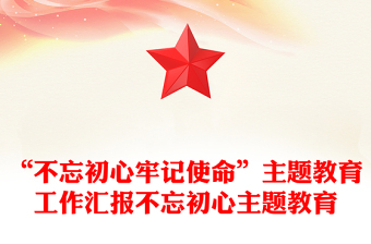 “不忘初心牢记使命”主题教育工作汇报不忘初心主题教育