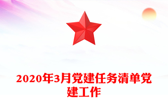 2020年3月党建任务清单党建工作