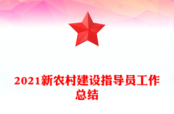 2021新农村建设指导员工作总结
