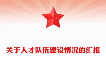 关于人才队伍建设情况的汇报