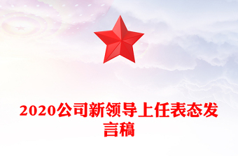 2020公司新领导上任表态发言稿