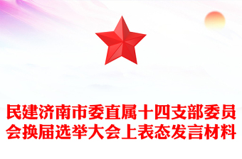 民建济南市委直属十四支部委员会换届选举大会上表态发言材料