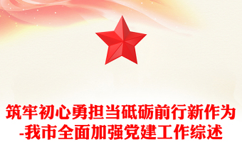 筑牢初心勇担当砥砺前行新作为-我市全面加强党建工作综述