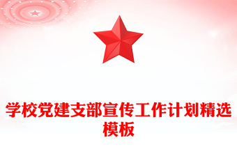 学校党建支部宣传工作计划精选模板