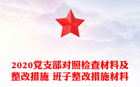 2020党支部对照检查材料及整改措施 班子整改措施材料